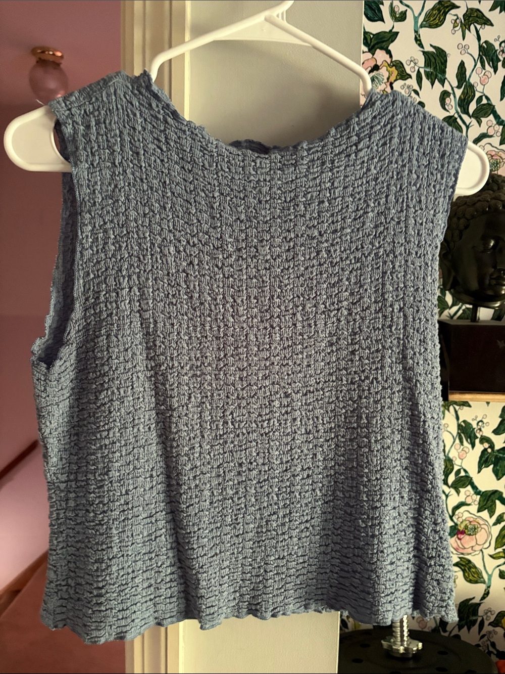 GLG Textured Sleeveless Women's Top — Blue
